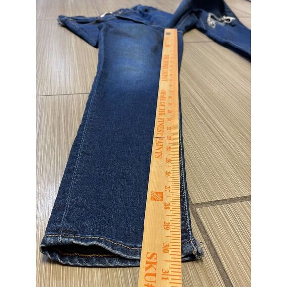 Levis 721 High Rise Skinny Big E jeans womens sz 31 distress medium wash stretch - Picture 2 of 11